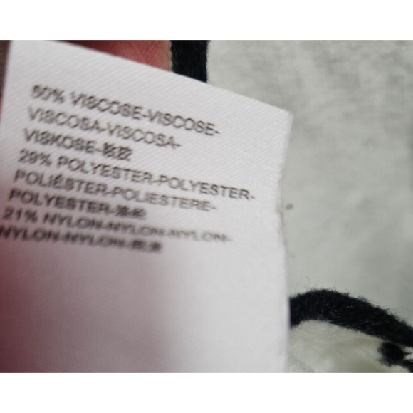 ANTHROPOLOGIE Women's Med IVANNA LIZZIE MOCK NECK BLack TRIM WHITE SWEATER - Picture 6 of 11